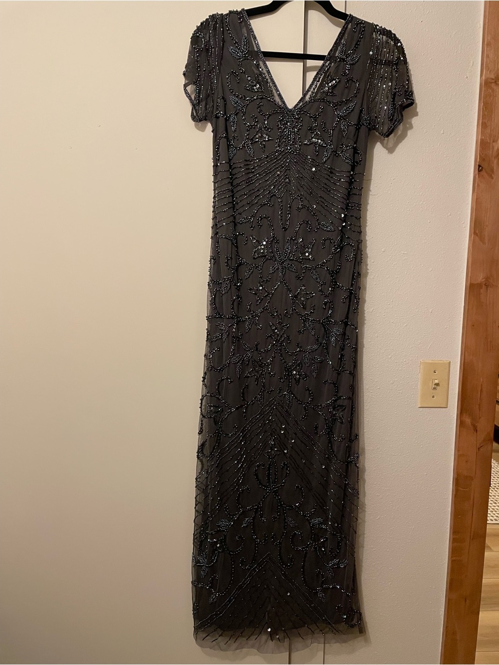 Pisarro Nights Beaded Mesh Column
Gown